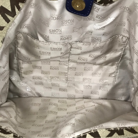 SOLD……..Michael Kors Ludlow Lrg Signature Satchel Bag Drawstring Brown Canvas - Picture 12 of 13